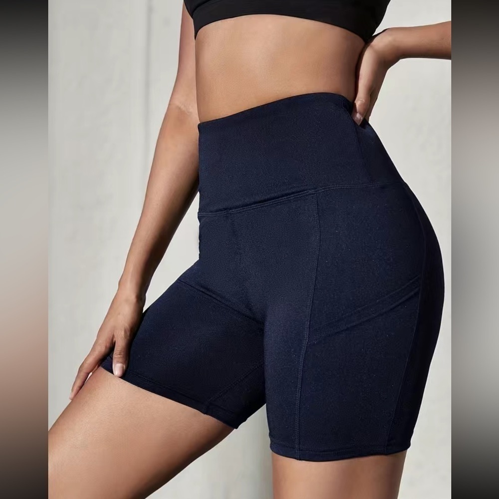 Navy Blue Athletic biker gym Shorts New